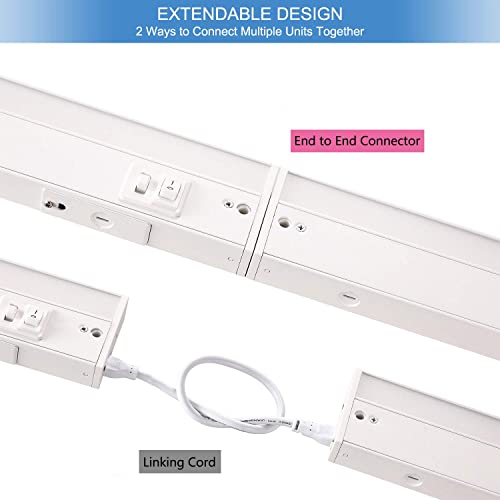 Tianyoelec 12-inch Connector Linking Cable for LED Under Cabinet Lighting Fixtures, White, LJP0300