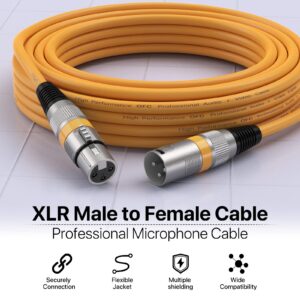 EBXYA XLR Cable 50 Feet - DMX Cable with 3 Pins Balanced Shielded XLR Male to Female Mic Cable Cords (4 Colors)