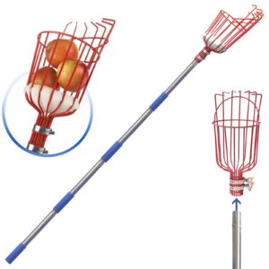 diig fruit picker, 5.5 foot fruit picker tool with stainless steel connecting pole, fruit picking equipment for getting fruits lemons apples guavas avocados pears mangoes oranges