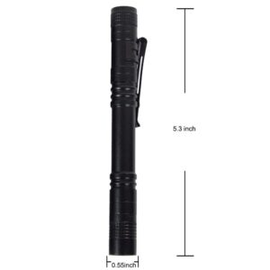 Pen Flashlight, Led Mini Penlight Super Bright Pocket Clip Pen Light Compact Flashlight for Inspection, Repair, Camping, About 1000 Lumens IPX5 Powered by 2*AAA Battery(not included) set 6pcs