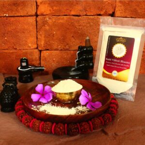 Yogic Mantra Kashi Vibhuti Powder Holy Ash Powder (100 g / 3.52 oz Sacred Ash Resealable Pouch Pack) Energized Vibhuti Bhasma for Hindu Holy Pooja Vidhi, Puja Items Samagri & Vibhooti Tripundra Tikka