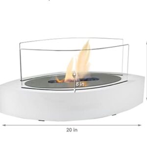 Regal Flame Veranda Ventless Indoor Outdoor Fire Pit Tabletop Portable Fire Bowl Pot Bio Ethanol Fireplace - Realistic Clean Burning Like Gel Fireplaces, or Propane Firepits (White)