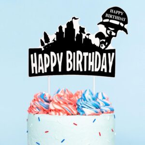 Auteby Happy Birthday Cake Topper - Video Game Birthday Party Cake Decorations Party Supplies