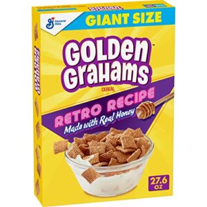 golden grahams breakfast cereal, graham cracker taste, whole grain, giant size, 27.6 oz