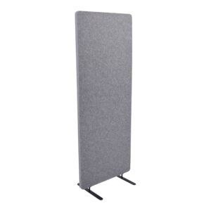 Stand Up Desk Store ReFocus Raw Freestanding Acoustic Desk Divider Privacy Panel to Reduce Noise and Visual Distractions (Castle Gray, 23.6" x 62")