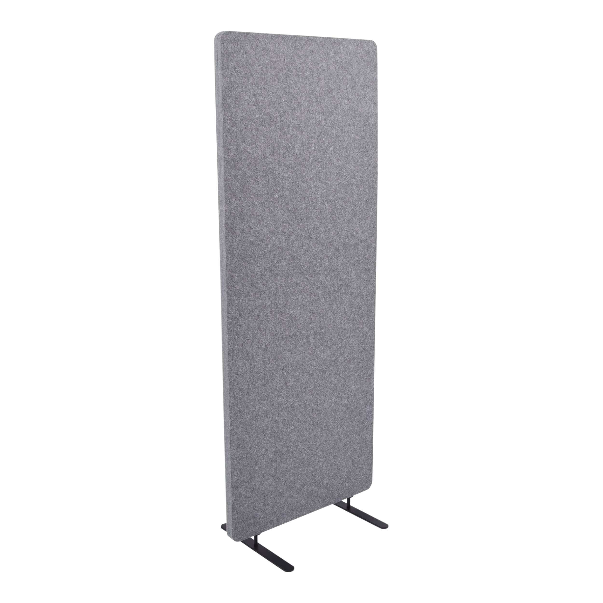 Stand Up Desk Store ReFocus Raw Freestanding Acoustic Desk Divider Privacy Panel to Reduce Noise and Visual Distractions (Castle Gray, 23.6" x 62")