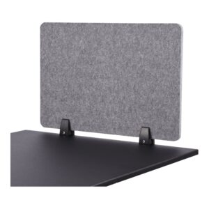 stand up desk store refocus raw clamp-on acoustic desk divider mounted privacy panel to reduce noise and visual distractions (castle gray, 23.6" x 16")