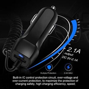 BoxWave Car Charger Compatible with Samsung Galaxy A10e - Car Charger Plus, Car Charger Extra USB Port with Integrated Cable for Samsung Galaxy A10e - Black