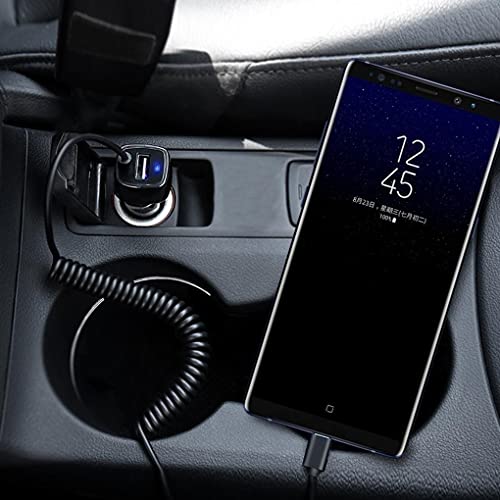 BoxWave Car Charger Compatible with Samsung Galaxy A10e - Car Charger Plus, Car Charger Extra USB Port with Integrated Cable for Samsung Galaxy A10e - Black