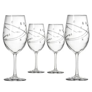 rolf glass "space all purpose wine glass 18 ounce | american made glass design | comets | planets and stars | for the space enthusiast's thirst (set of 4)