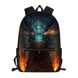 amzbeauty cool dragon dinosaur school backpack book pack travel laptop backpack teens boys girls kids unisex 15.6 inch
