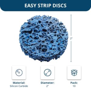 Benchmark Abrasives 2" Quick Change Non Woven Nylon Easy Strip Discs for Sanding Polishing Paint Removal with Male R-Type Backing Use with Die Grinder - (10 Pack)