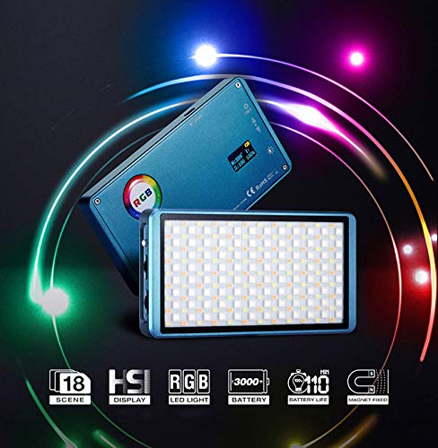 Fenxbzy Falcon Eyes F7 12W RGB Led Video Light,Portable Photography Light with Honeycomb Grid and Softbox,CRI 97,2500K-9000K,Magnet Adsorption Function,Multiple Scenario Mode for Live Streaming Video