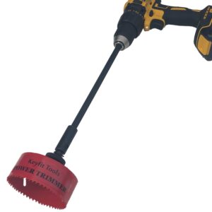 keyfit tools power sprinkler head trimmer 4" diameter trim your rotors & spray heads in seconds! for overgrown sprinklers & clean appearance adjustment replacement & raising cordless drill attachment