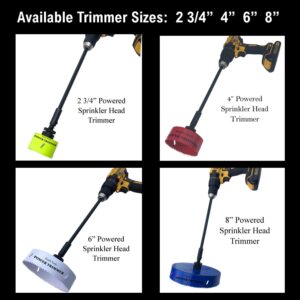 Keyfit Tools Power Sprinkler Head Trimmer 4" Diameter Trim Your Rotors & Spray Heads in Seconds! for Overgrown Sprinklers & Clean Appearance Adjustment Replacement & Raising Cordless Drill Attachment