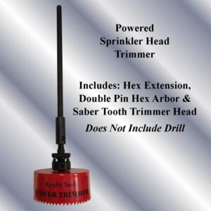Keyfit Tools Power Sprinkler Head Trimmer 4" Diameter Trim Your Rotors & Spray Heads in Seconds! for Overgrown Sprinklers & Clean Appearance Adjustment Replacement & Raising Cordless Drill Attachment