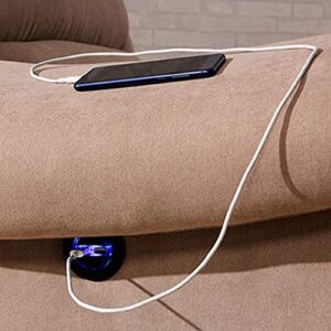 Strnek Electric Recliner Chair Sofa Replacement Button, Lift Chair Hand Control Handset with Dual USB Wired Remote Control Electric Sofa Repair Round Dual USB Charging Interface Smart Home