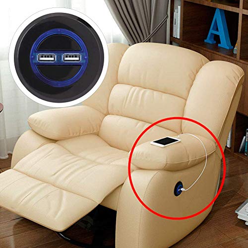 Strnek Electric Recliner Chair Sofa Replacement Button, Lift Chair Hand Control Handset with Dual USB Wired Remote Control Electric Sofa Repair Round Dual USB Charging Interface Smart Home