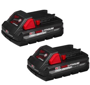 milwaukee 48-11-1837 m18 18 volt high output cp 3.0 ah lithium-ion slide battery, 2 pack (non-retail packaging)