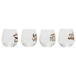 Witchy Wine Glass 16oz Glasses Set of 4 Standard