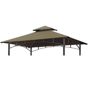 eurmax usa high performance grill gazebo canopy replacement cover 5x8 bbq gazebo shelter top（cocoa