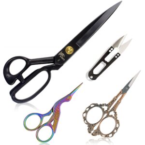 bihrtc professional 9 inch dressmaking tailor scissors small embroidery scissors sharp fabric sewing shears scissor for cloth altering leather threading cutting and artwork