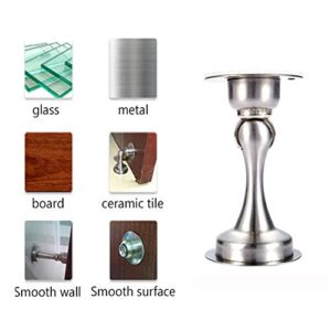 Door Stopper,Magnetic Door Stop,Stainless Steel Door Catch,Double-Sided Adhesive Tape No Need to Drill. Better Protection for Walls (Silver-2 Pack)