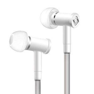 aircom a1 zero radiation air tube headphones - emf free earbuds with built-in microphone - airflow audio technology for premium sound - white