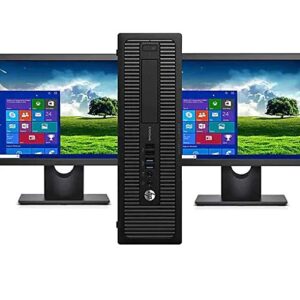 hp 800 g1 small form desktop computer tower bundle package (intel core i5, 8gb ram, 1tb hdd, dual 19 inch lcd monitor (brands may vary), wifi, dvd-rw - windows 10 pro (renewed)