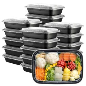 comfy package [28 oz - 50 pack - 1 compartment reusable meal prep containers - microwaveable, dishwasher and freezer safe, bpa-free, bento boxes and convenience food storage with lids, stackable