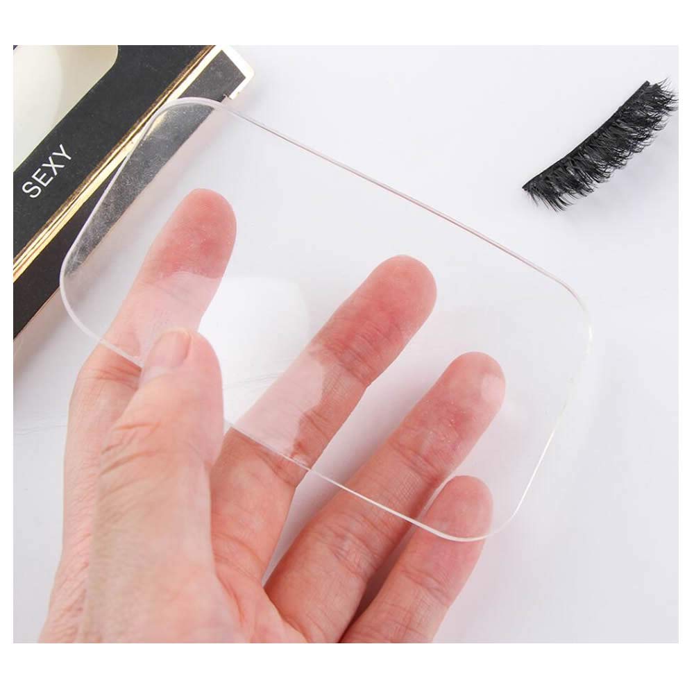 RONRONS 10 Pack Reusable Silicone False Eye Lashes Holder Pad Tray for Eyelashes Extensions,Clear