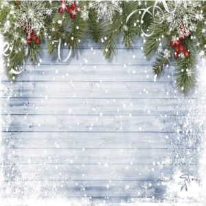 Dudaacvt 10x10ft Christmas Photography Backdrops Wooden Wall White Snow Backdrop Christmas Decoration Backdrops D219