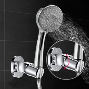 Shower Head Holder Wall Mounted, Screw Mounted Shower Spray Holder,Adjustable Handheld Shower Head Bracket,Shower Holder for Universal Wall Bathroom with Wall Anchors and Screws (Chrome Polished)