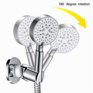 Shower Head Holder Wall Mounted, Screw Mounted Shower Spray Holder,Adjustable Handheld Shower Head Bracket,Shower Holder for Universal Wall Bathroom with Wall Anchors and Screws (Chrome Polished)