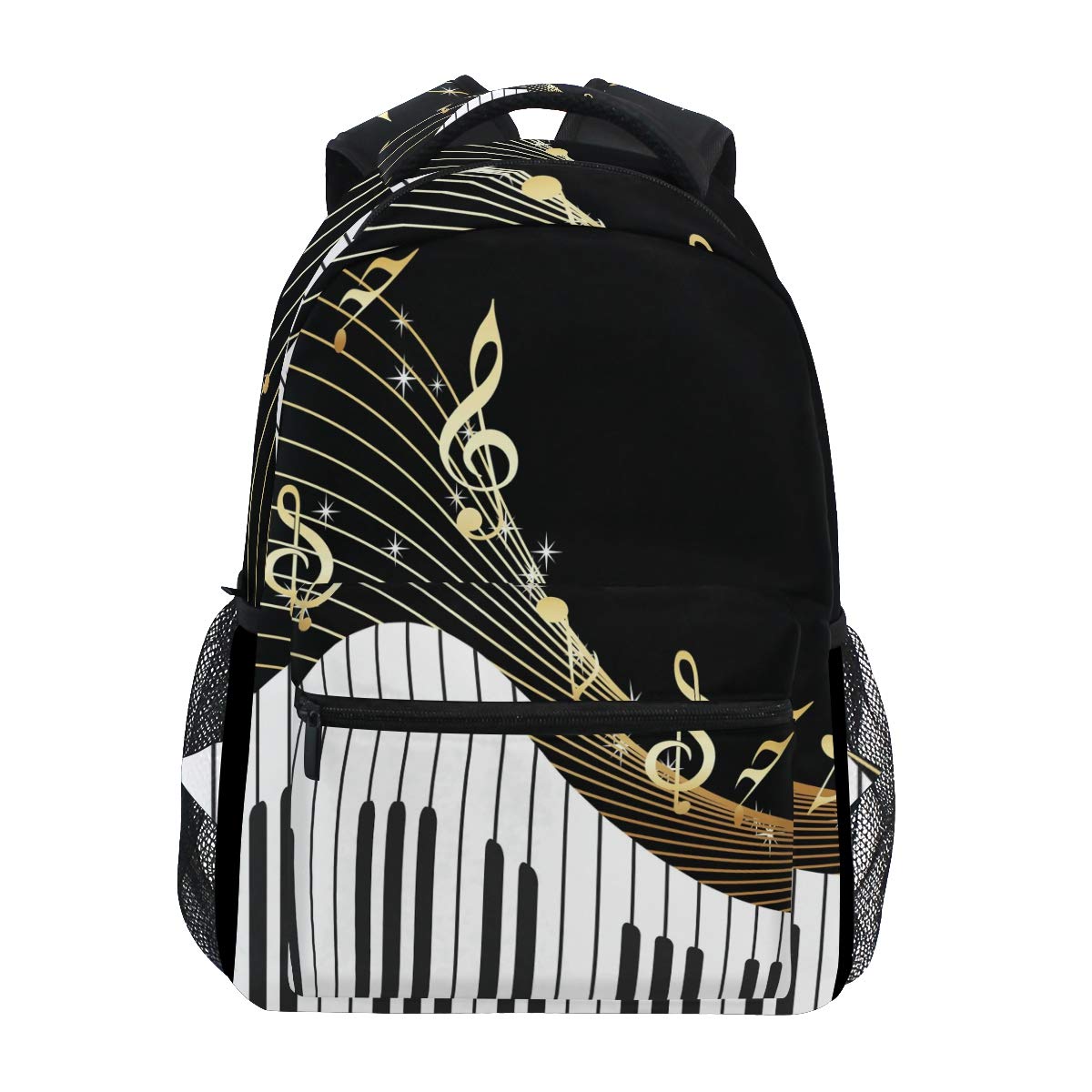 AUUXVA Piano Keyboard Music Note Backpack College School Book Shoulder Bag Travel Daypack for Boys Girls Man Woman