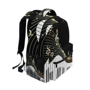 AUUXVA Piano Keyboard Music Note Backpack College School Book Shoulder Bag Travel Daypack for Boys Girls Man Woman