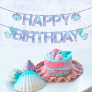 Anor WishLife Sparkle Mermaid Birthday Banner,Mermaid Banner,Mermaid Party Supplies,Little Mermaid Birthday Decoration for Girls,Boys,Kids,Home,Classroom,Baby Showers,1st Birthday