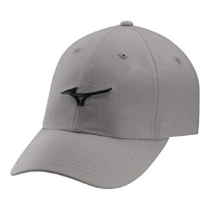 mizuno tour adjustable lightweight hat | frost grey-black | unisex | one size fits all (one)