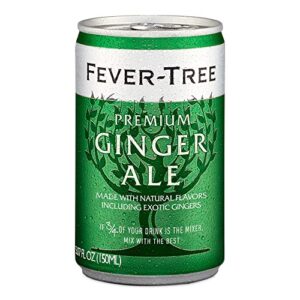 Fever Tree Ginger Ale - Premium Quality Mixer - Refreshing Beverage for Cocktails & Mocktails. Naturally Sourced Ingredients, No Artificial Sweeteners or Colors - 150 ML Cans - Pack of 24