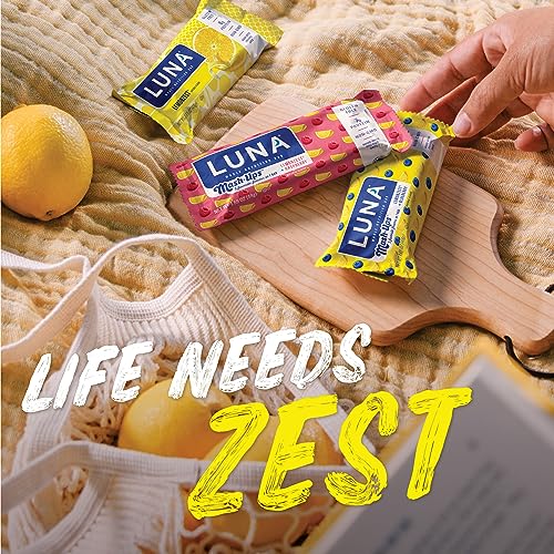 LUNA Mash-Ups - LemonZest + Blueberry Flavor - Gluten-Free - Non-GMO - 7-9g Protein - Made with Organic Oats - Low Glycemic - Whole Nutrition Snack Bars - 1.69 oz. (15 Count)