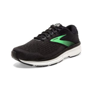 brooks women's dyad 11 running shoe - black/ebony/green - 10 x-wide