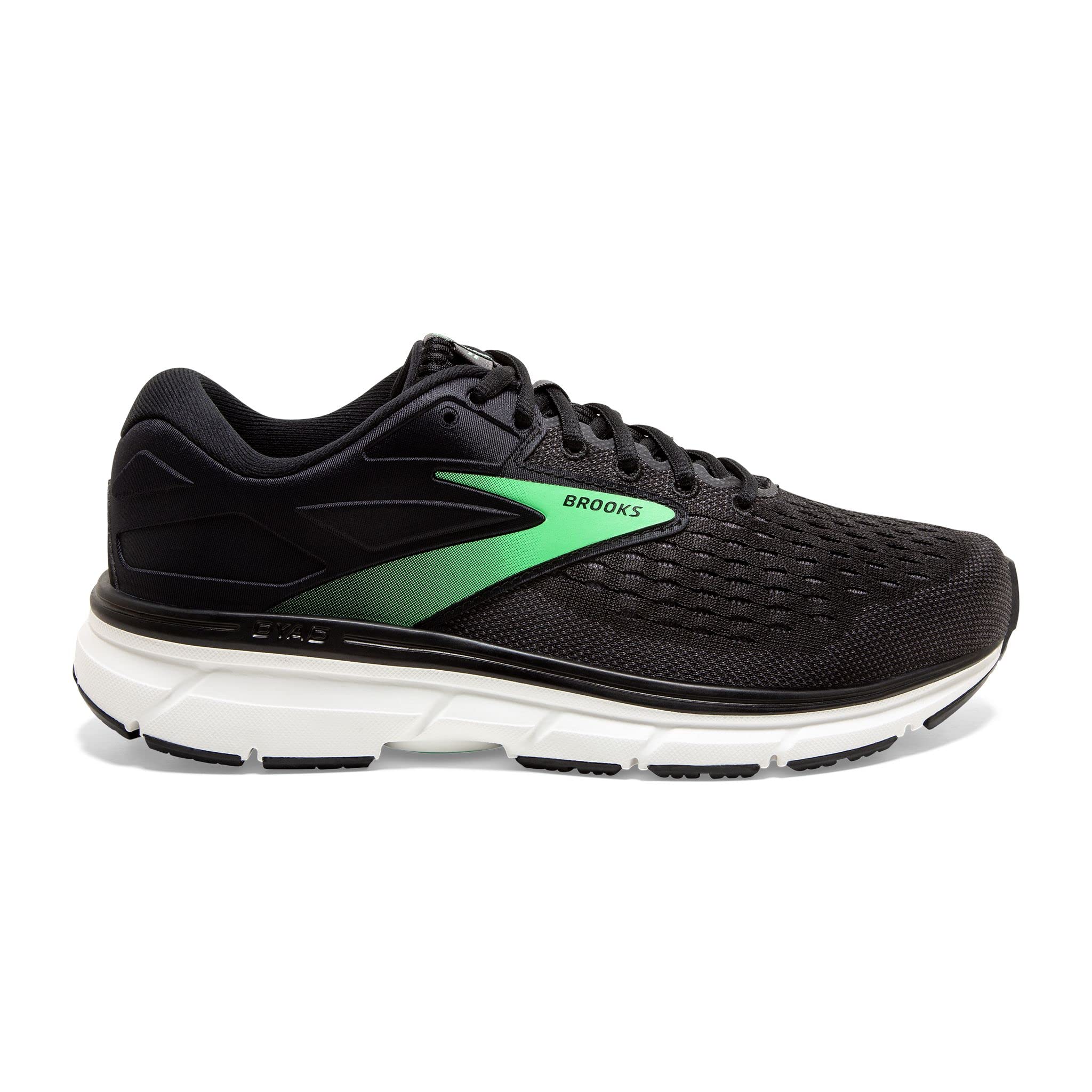 Brooks Women's Dyad 11 Running Shoe - Black/Ebony/Green - 10 X-Wide