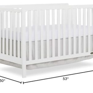 Dream On Me Ridgefield 5-in-1 Convertible Crib in White, Greenguard Gold Certified