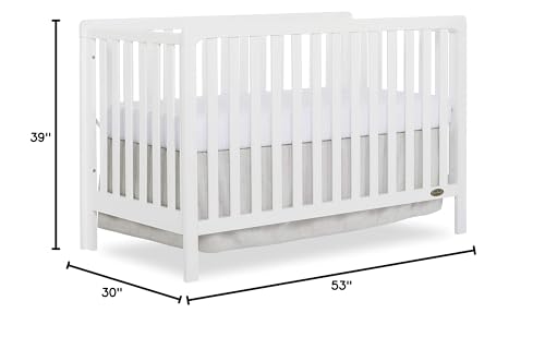 Dream On Me Ridgefield 5-in-1 Convertible Crib in White, Greenguard Gold Certified