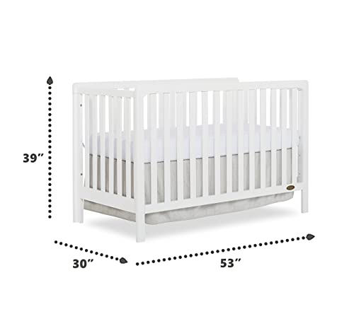 Dream On Me Ridgefield 5-in-1 Convertible Crib in White, Greenguard Gold Certified