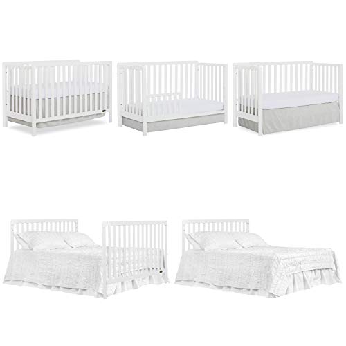 Dream On Me Ridgefield 5-in-1 Convertible Crib in White, Greenguard Gold Certified