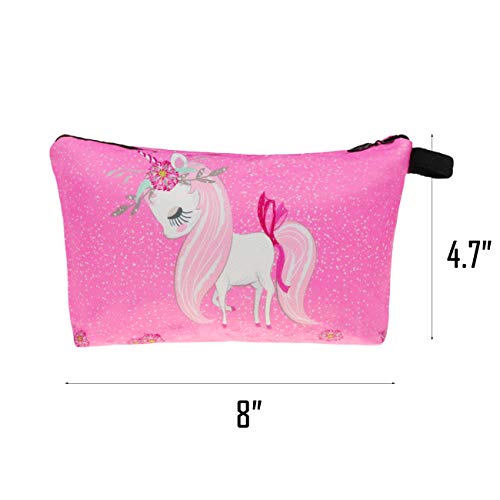 DRESHOW BQUBO 5 Pack Unicorn Gifts for Girls Drawstring Backpack/Makeup Bag/Necklace/Coin Purse Unicorn Set