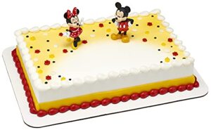 decoset® disney mickey mouse and minnie mouse cake topper, 2-piece topper set, durable food-safe plastic
