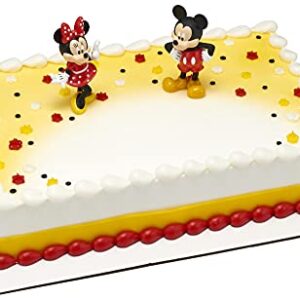 DecoSet® Disney Mickey Mouse and Minnie Mouse Cake Topper, 2-Piece Topper Set, Durable Food-Safe Plastic