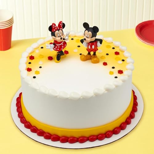 DecoSet® Disney Mickey Mouse and Minnie Mouse Cake Topper, 2-Piece Topper Set, Durable Food-Safe Plastic